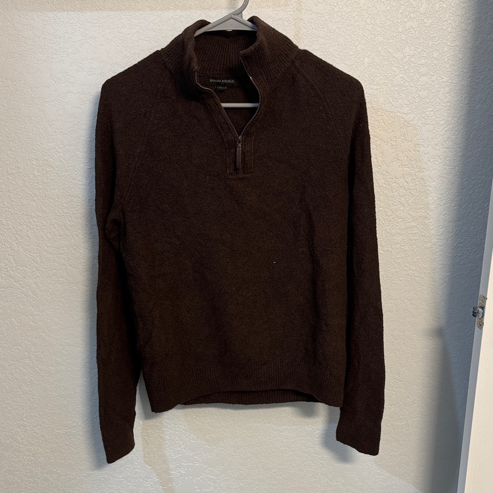 Banana Republic Brown Half-Zip Sweater